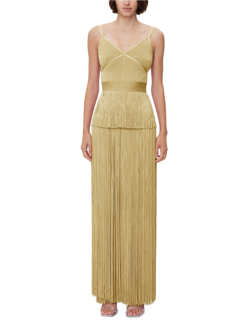 Herve Leger gold dolly dress